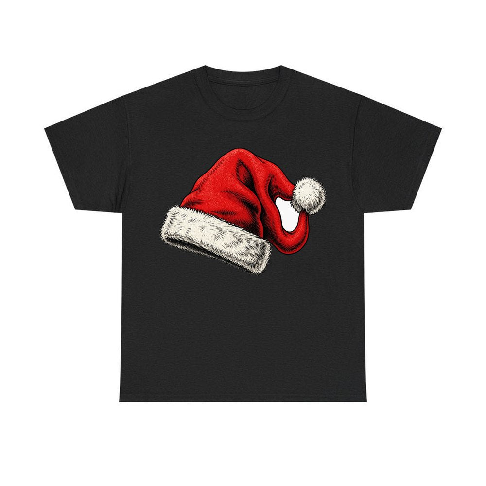 Vintage Santa Hat personalised Christmas T-shirt in black