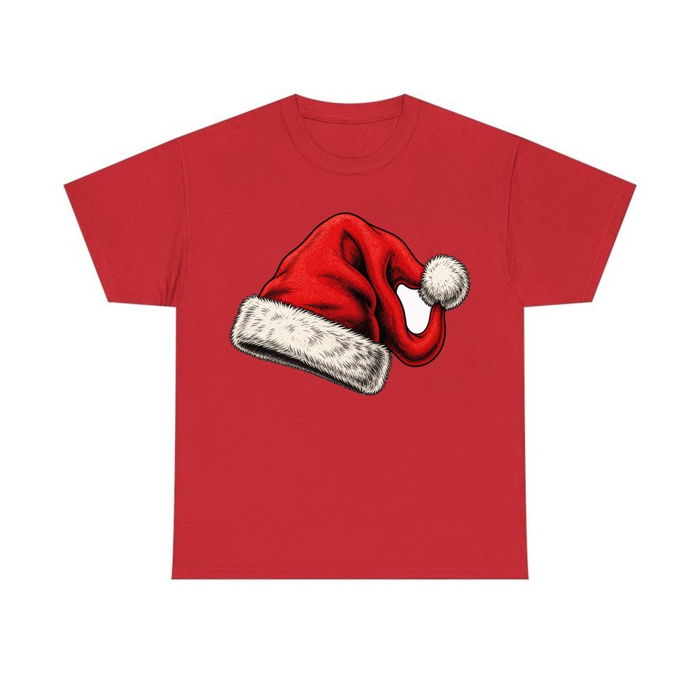 Vintage Santa Hat personalised Christmas T-shirt in red