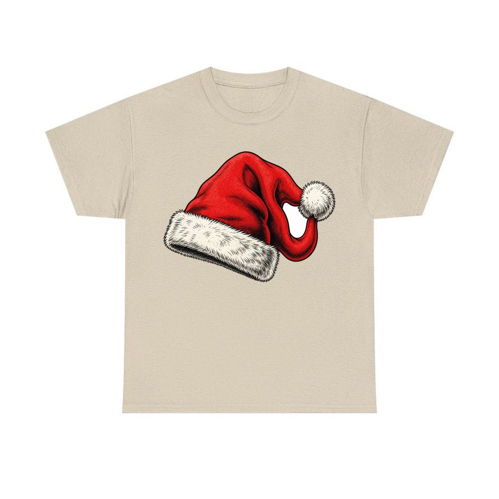 Vintage Santa Hat personalised Christmas T-shirt in sand
