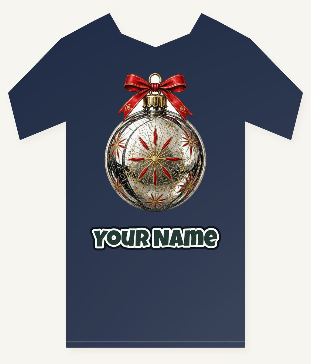 Vintage Silver Bauble Personalised Kids Tee and Baby Bodysuit