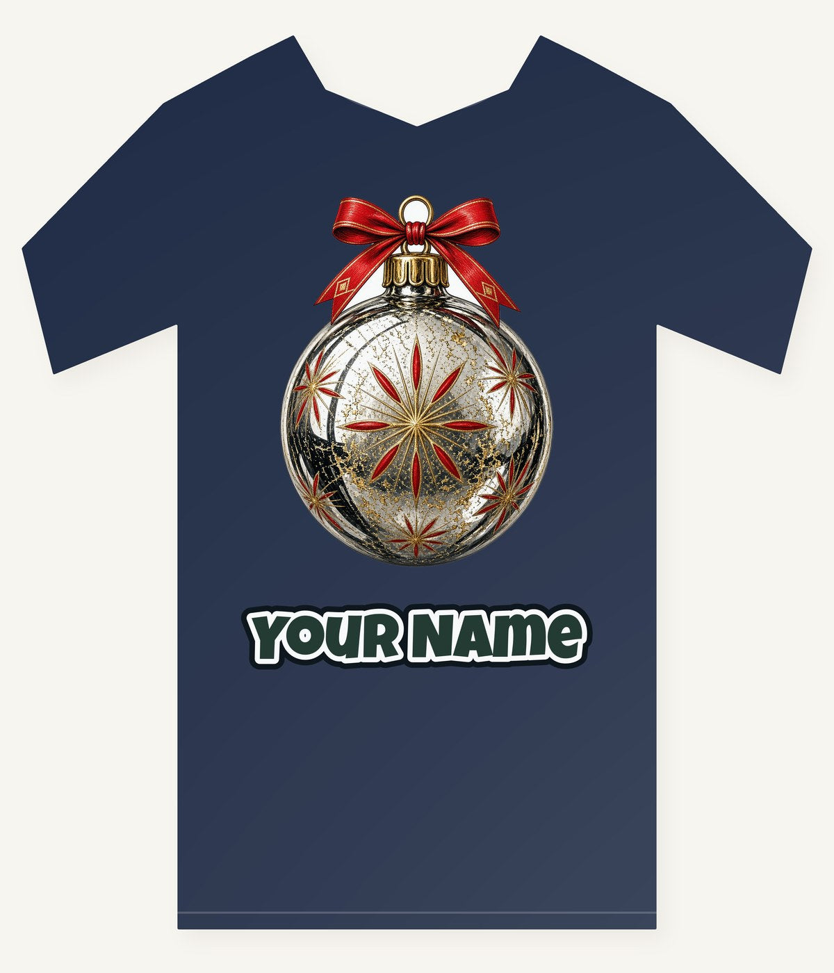 Vintage Silver Bauble Personalised Kids Tee and Baby Bodysuit