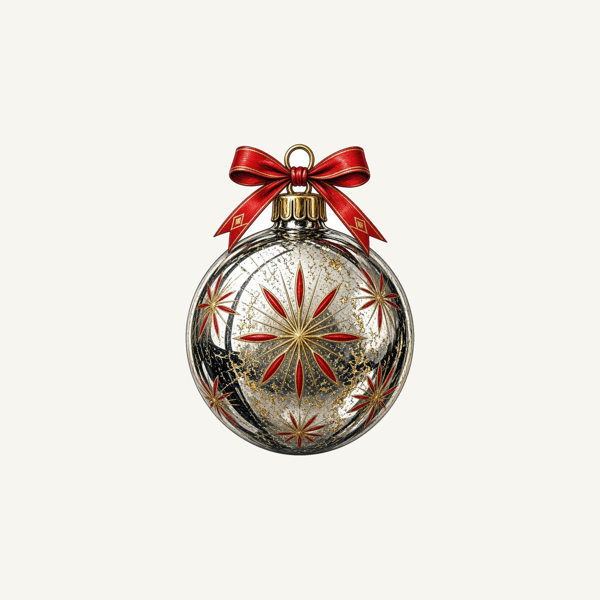 Vintage Silver Bauble Personalised Christmas Mug