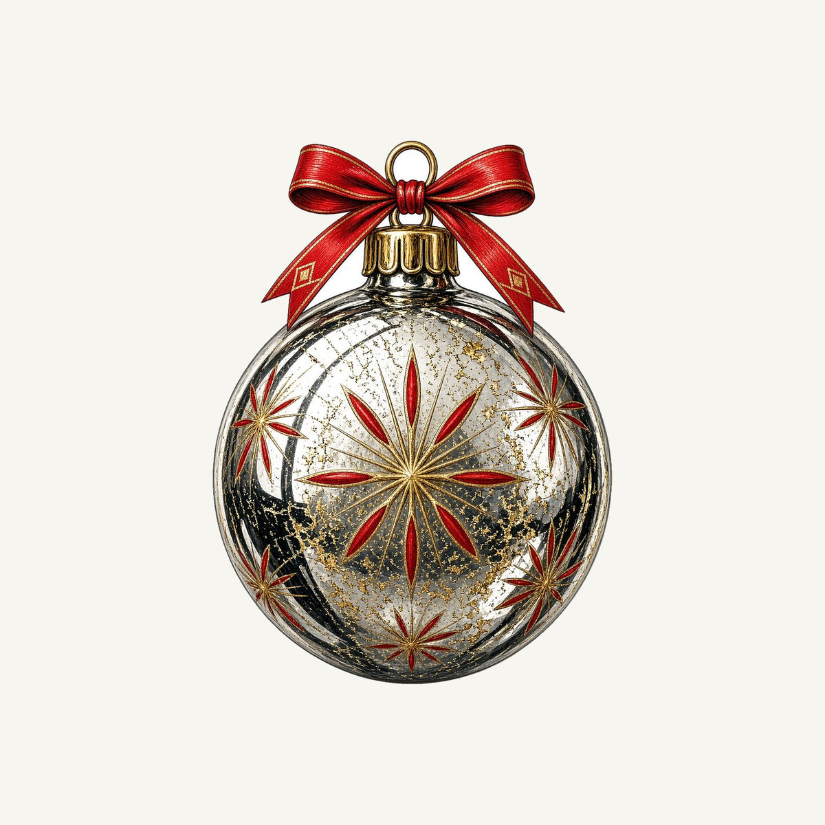 Vintage Silver Bauble Personalised Christmas T-Shirt and Hoodie