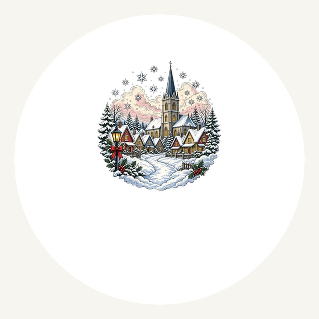 Vintage Snowy Village Church Personalised Pewter Christmas Ornament