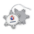 Volleyball in Santa Hat Personalised Pewter Christmas Ornament