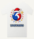 Volleyball in Santa Hat Personalised Christmas T-Shirt and Hoodie