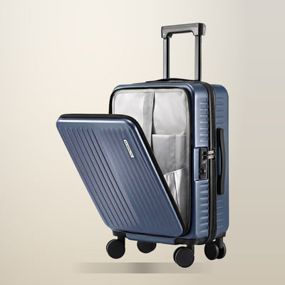 Wanderlite 20 Inch Front Pocket Carry On, Navy, Dual TSA