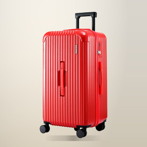 Wanderlite 28 inch Trunk Suitcase, 5 Wheels, on a plain cream background