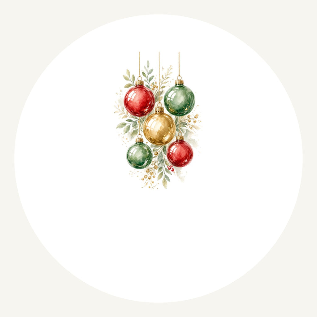 Watercolour Christmas Baubles Personalised Pewter Christmas Ornament