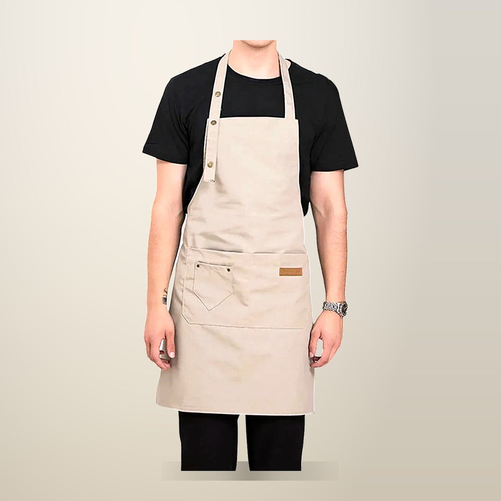 Waterproof Adjustable Bib Apron, 76 x 65 cm, on a plain cream background