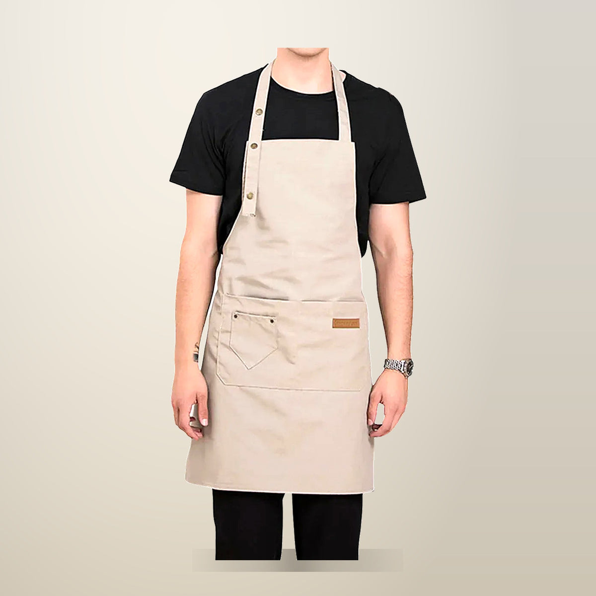 Waterproof Adjustable Bib Apron, 76 x 65 cm, on a plain cream background