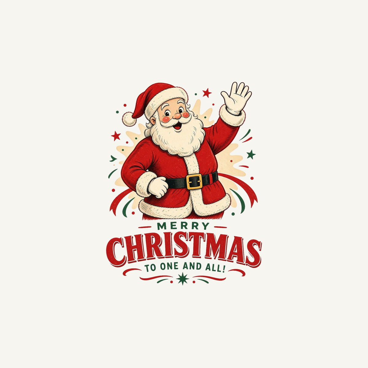 Waving Santa Merry Christmas Personalised Christmas Mug