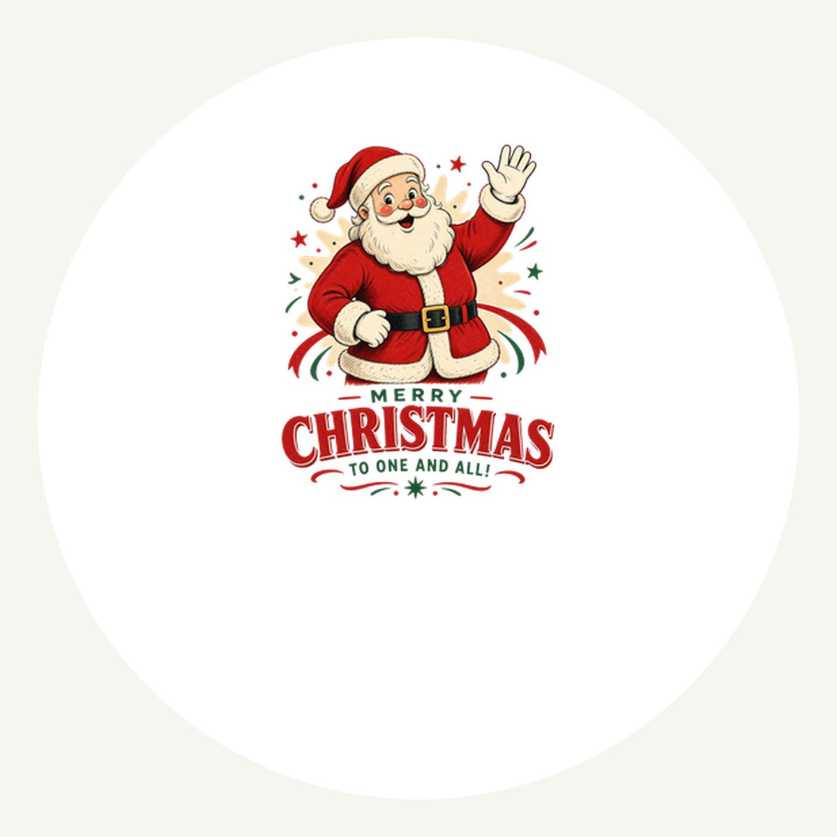Waving Santa Merry Christmas Personalised Pewter Christmas Ornament