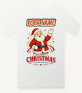 Waving Santa Merry Christmas Personalised Christmas T-Shirt and Hoodie