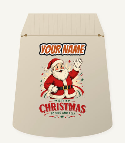 Waving Santa Merry Christmas Personalised Santa Sack