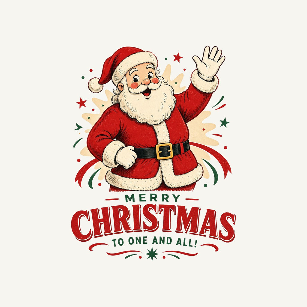 Waving Santa Merry Christmas Personalised Santa Sack