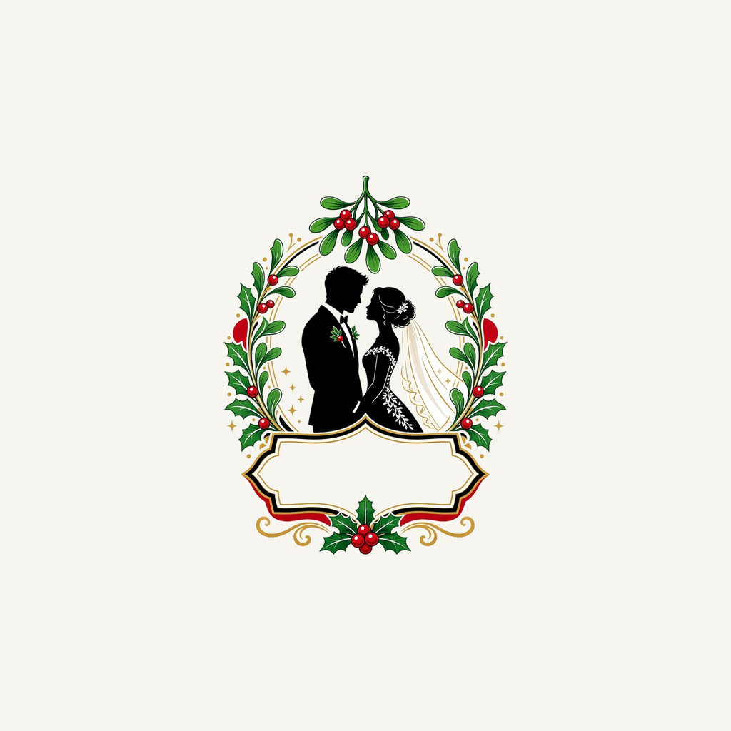 Wedding Couple Under Mistletoe Personalised Christmas Mug