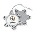 Wedding Couple Under Mistletoe Personalised Pewter Christmas Ornament