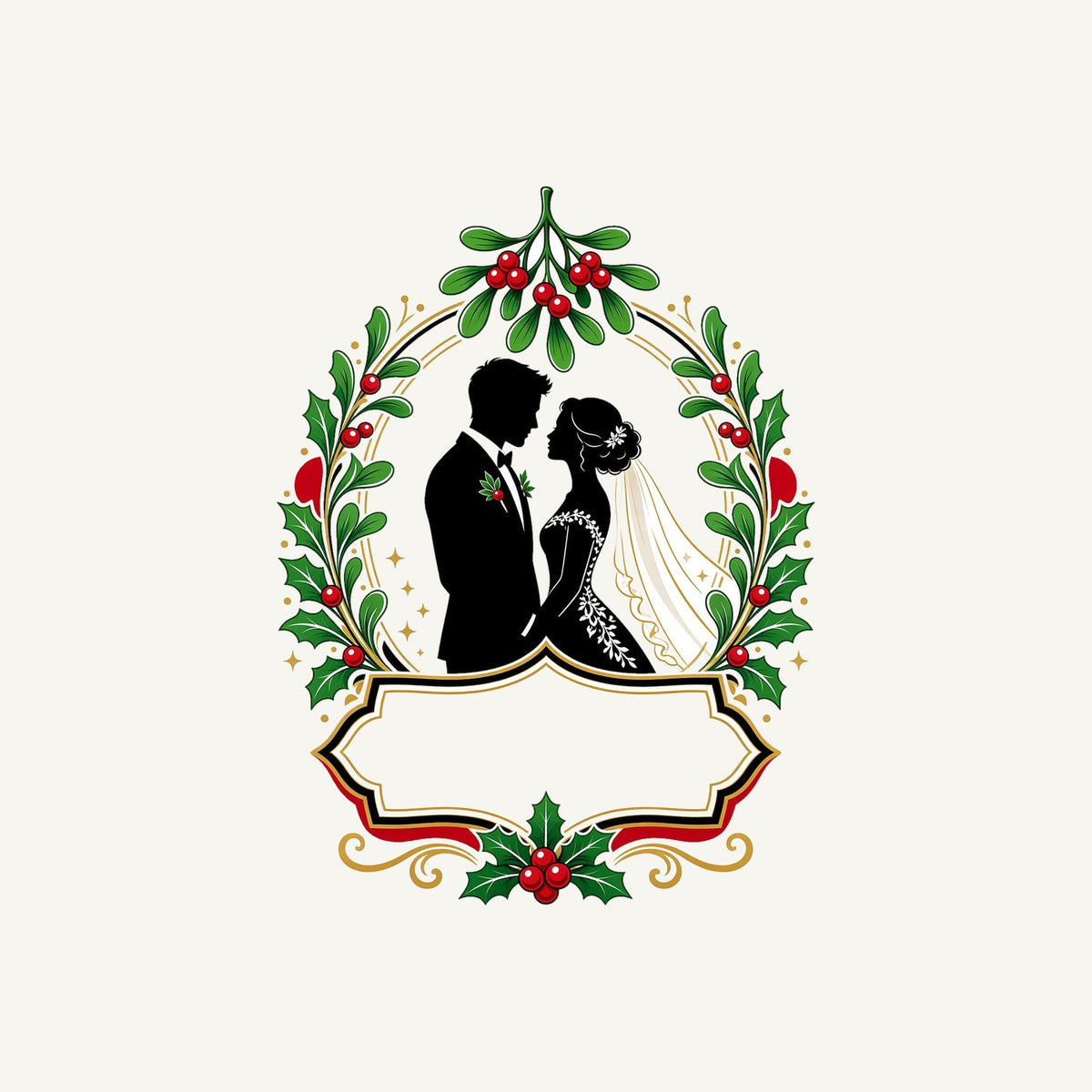 Wedding Couple Under Mistletoe Personalised Christmas T-Shirt and Hoodie