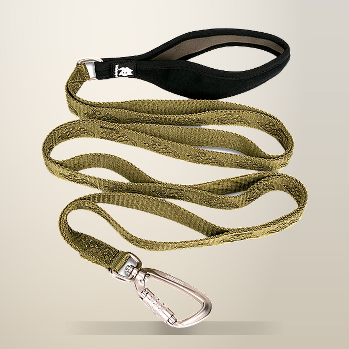 True Love Whinyepet Dog Lead, Army Green, on a plain cream background
