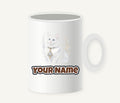 White Cat Christmas Charm Personalised Christmas Mug