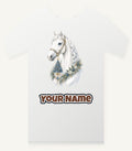 White Christmas Horse Portrait Personalised Christmas T-Shirt and Hoodie