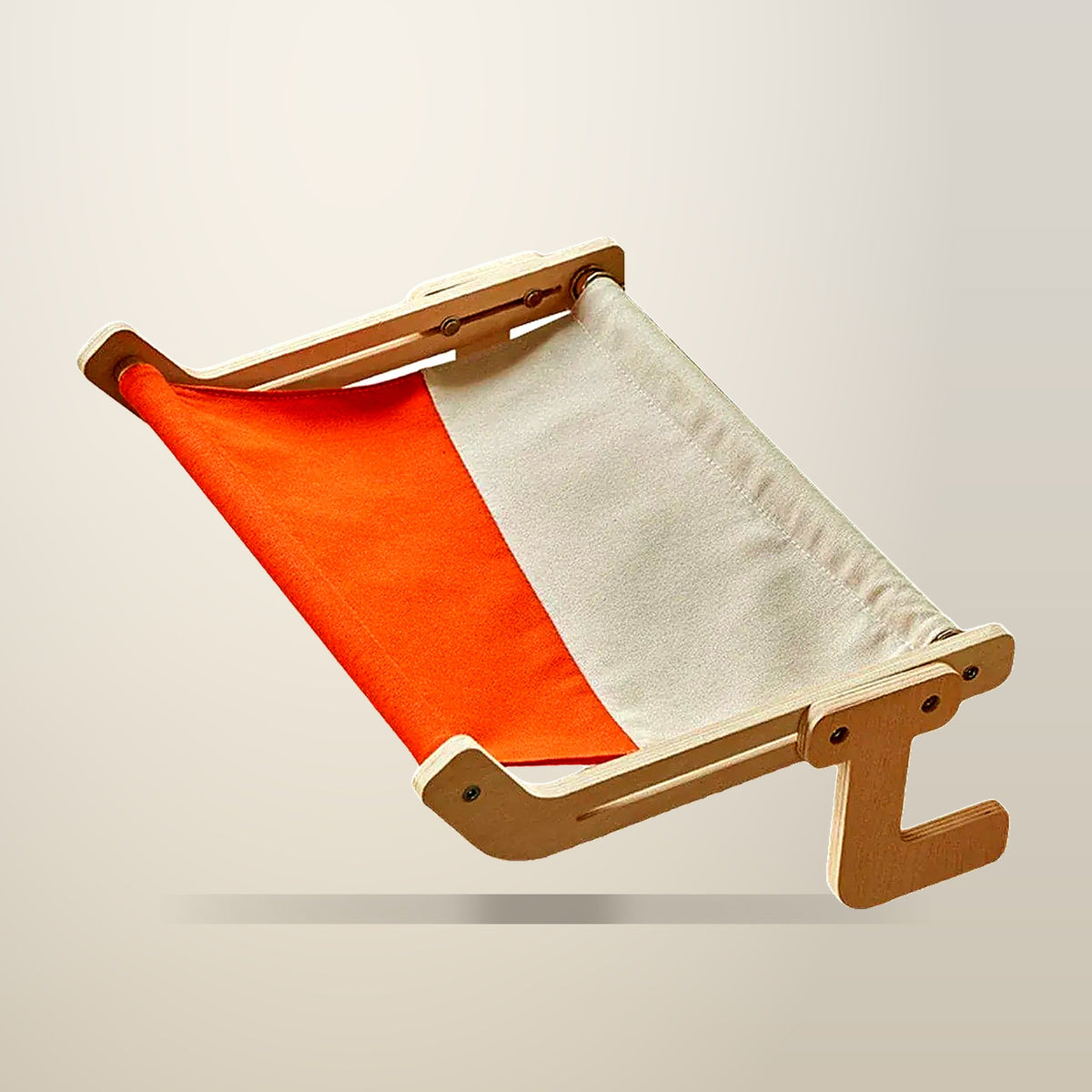 Window Hanging Cat Hammock, Solid Wood, 4 Colours, on a plain cream background