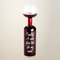 MDI Wine Bottle Novelty Glass, 750 mL, Clear, on a plain cream background