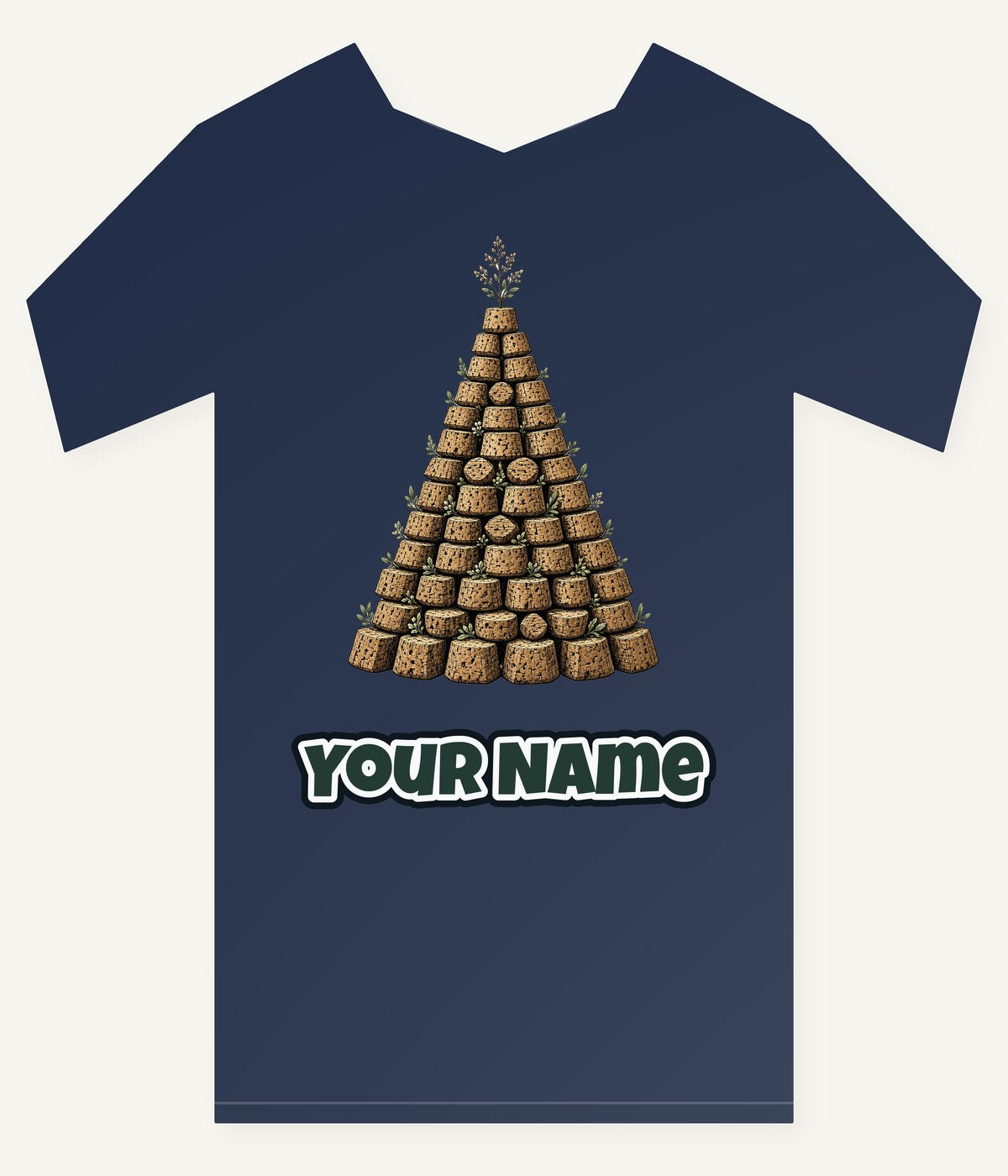 Wine Cork Christmas Tree Personalised Kids Tee and Baby Bodysuit
