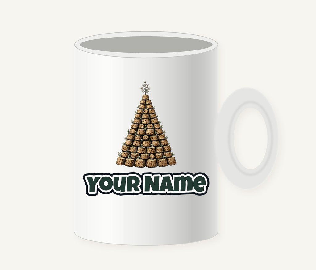 Wine Cork Christmas Tree Personalised Christmas Mug