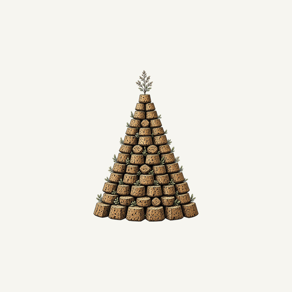 Wine Cork Christmas Tree Personalised Christmas Mug