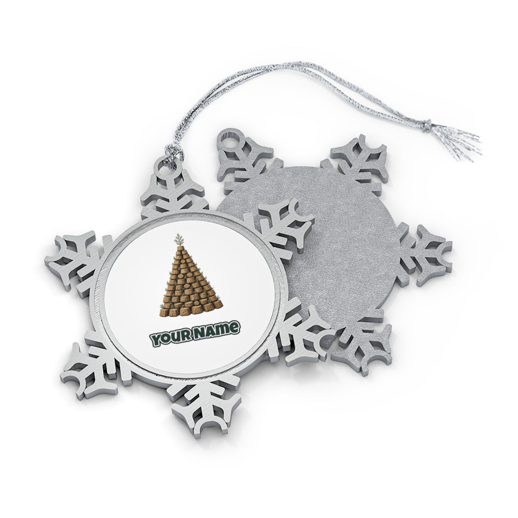 Wine Cork Christmas Tree Personalised Pewter Christmas Ornament