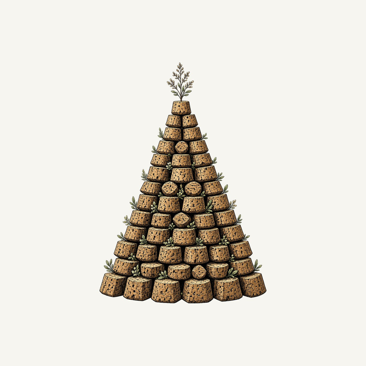 Wine Cork Christmas Tree Personalised Christmas T-Shirt and Hoodie