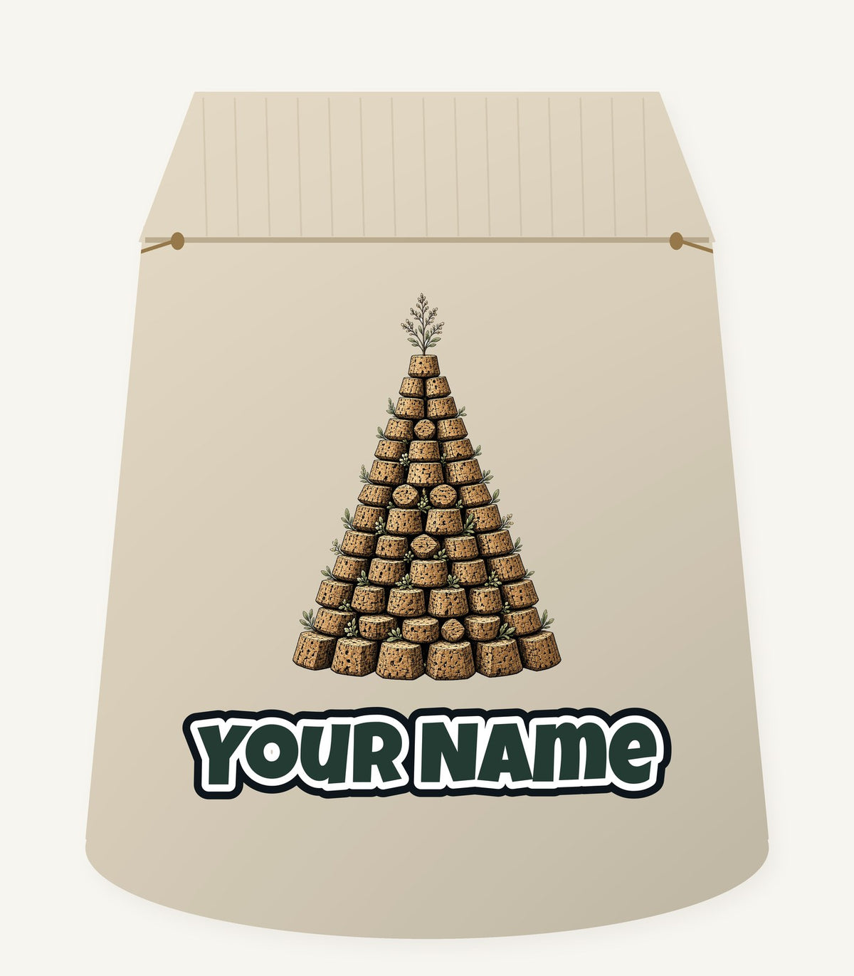 Wine Cork Christmas Tree Personalised Santa Sack