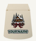 Winter Cabin with Tartan Bow Personalised Santa Sack