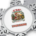 Wombat Claus Down Under Personalised Pewter Christmas Ornament