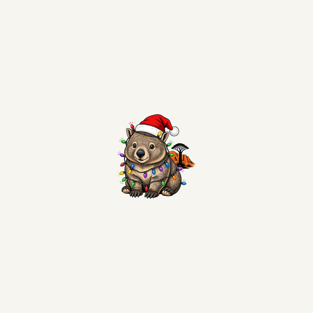 Wombat in Fairy Lights Personalised Beach Towel