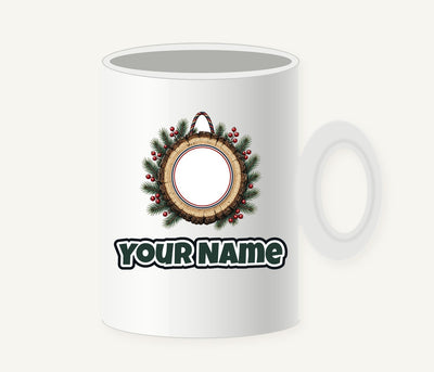 Wood Slice Ornament Personalised Christmas Mug