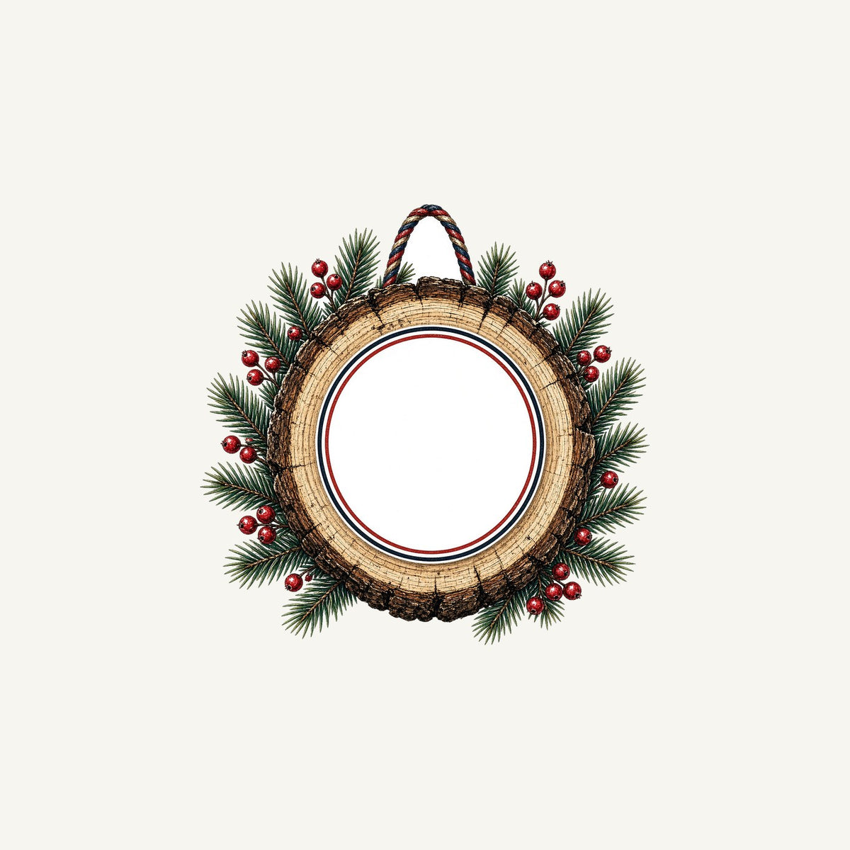 Wood Slice Ornament Personalised Christmas Mug
