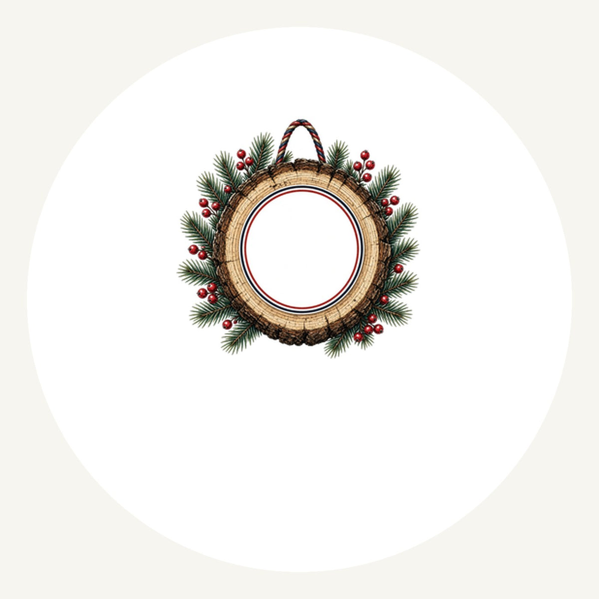 Wood Slice Ornament Personalised Pewter Christmas Ornament