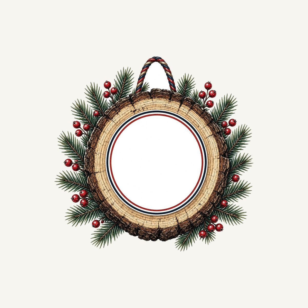 Wood Slice Ornament Personalised Christmas T-Shirt and Hoodie