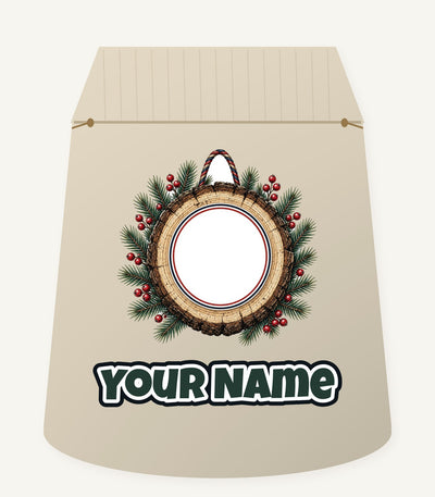 Wood Slice Ornament Personalised Santa Sack
