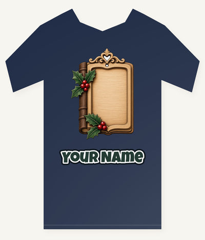 Wooden Book Name Ornament Personalised Kids Tee and Baby Bodysuit