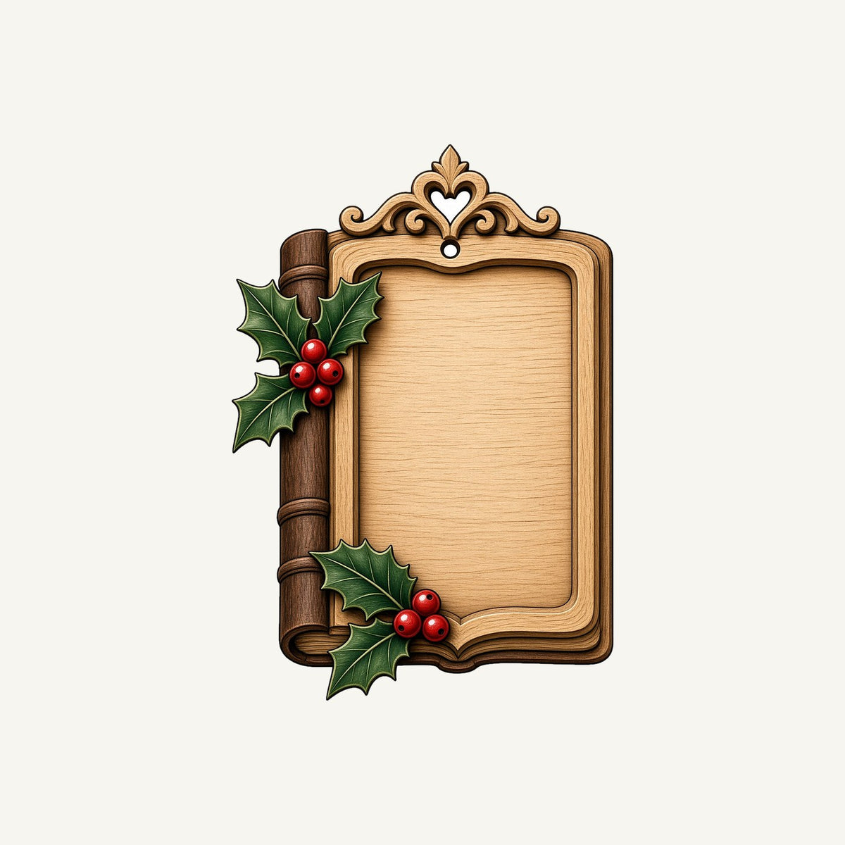 Wooden Book Name Ornament Personalised Santa Sack