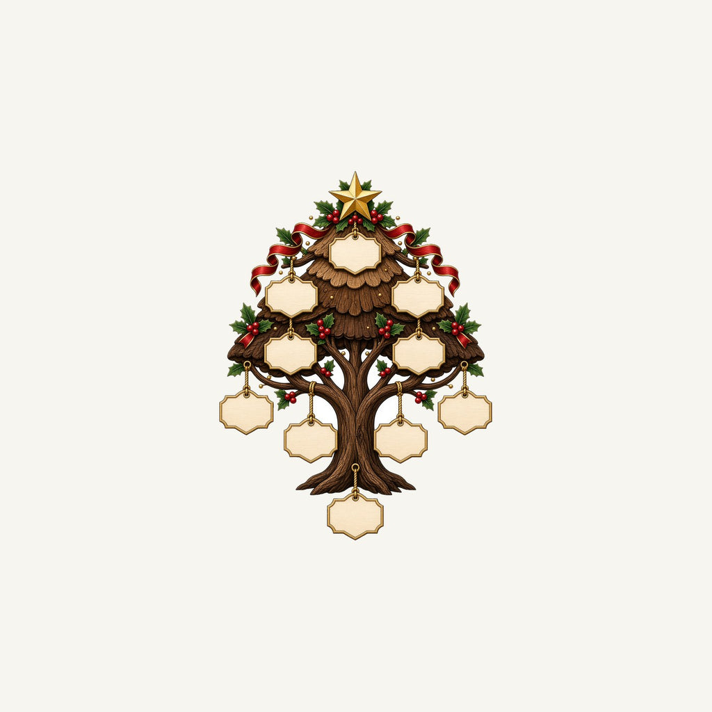 Wooden Family Tree Ornament Personalised Christmas Mug