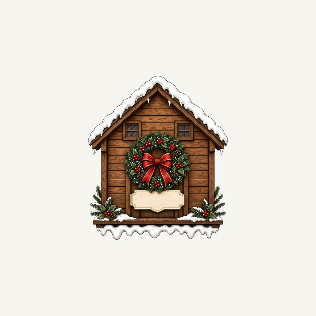 Wooden House With Name Plaque Personalised Christmas Mug