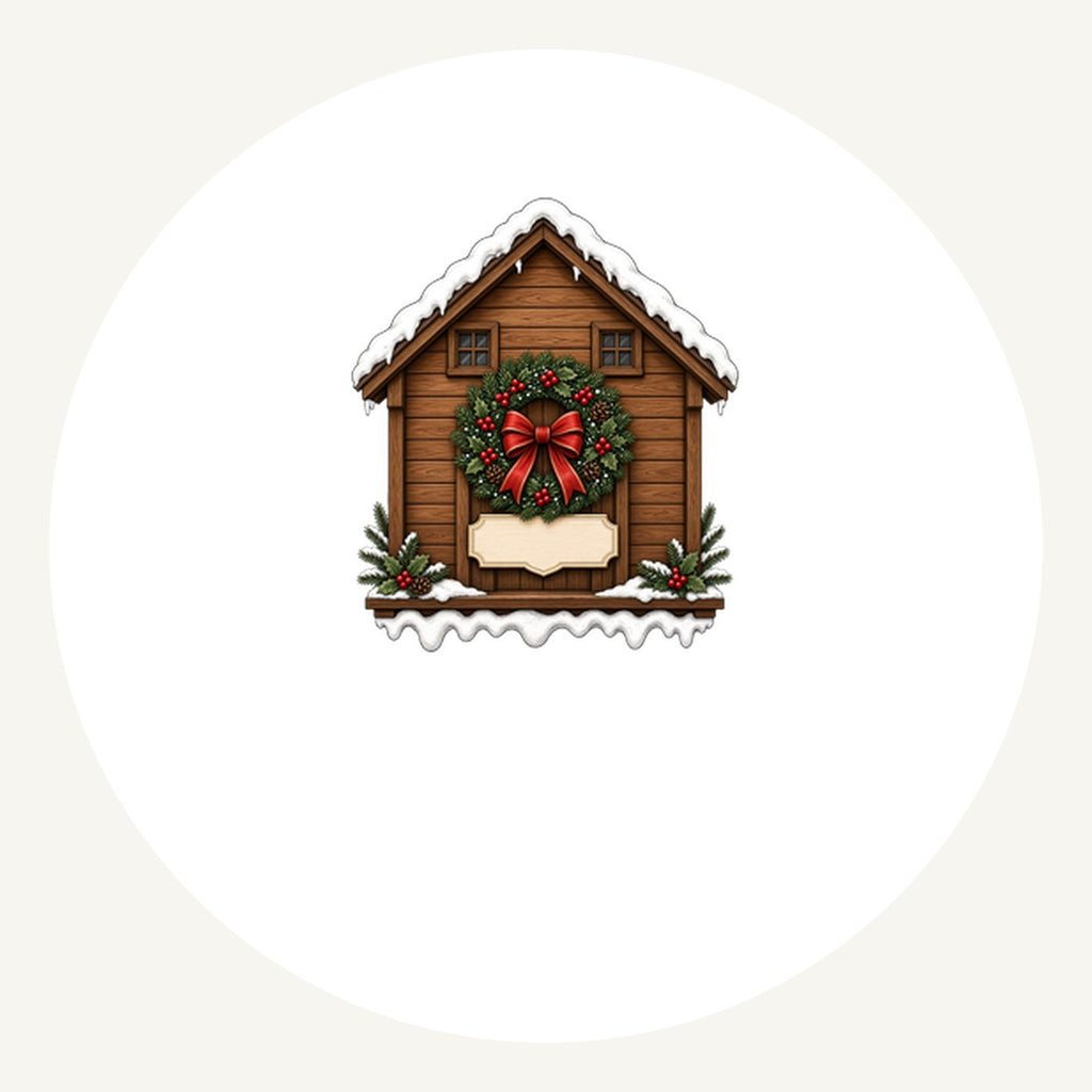 Wooden House With Name Plaque Personalised Pewter Christmas Ornament