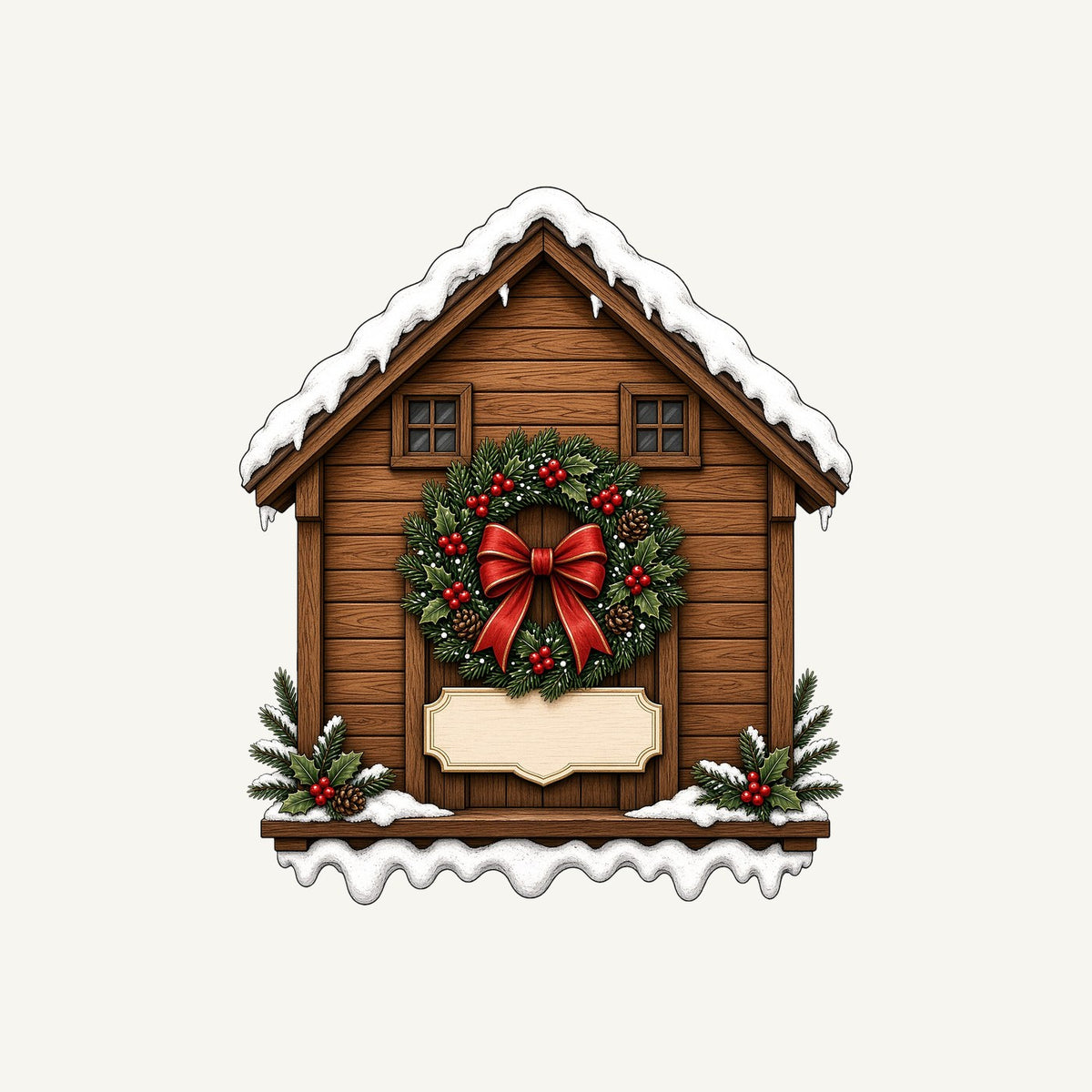 Wooden House With Name Plaque Personalised Christmas T-Shirt and Hoodie