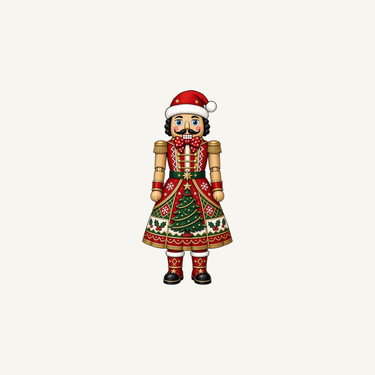 Wooden Nutcracker In Santa Hat Personalised Christmas Mug