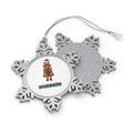 Wooden Nutcracker In Santa Hat Personalised Pewter Christmas Ornament